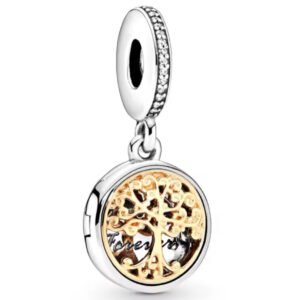 Σύμβολο δέντρο της ζωής ασημί- χρυσό ασήμι 925