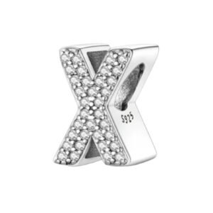 X Σύμβολο με πετράδια ασήμι 925