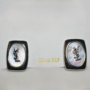 Σκουλαρίκια τετράγωνα ασημί ‘τύπου YSL’