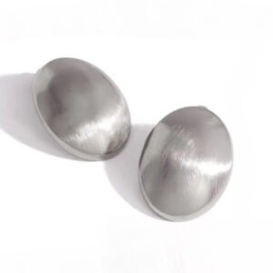 Σκουλαρικια στρογγυλά ασημί ορθογώνια ανοξείδωτο ατσάλι αδιάβροχα