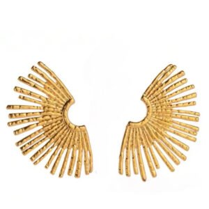 Σκουλαρίκια βεντάλια  χρυσά ατσάλι