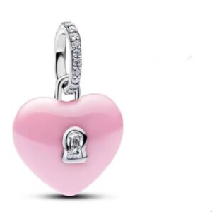 Σύμβολο κλειδαριά ροζ αδήμον925