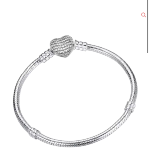 Βραχιολι με κούμπωμα καρδιά με πετράδια ασήμι 925