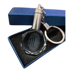 Κρυστάλλινο 3D Led Μπρελόκ Με Λογότυπο Ομάδων - Milan , Without LED