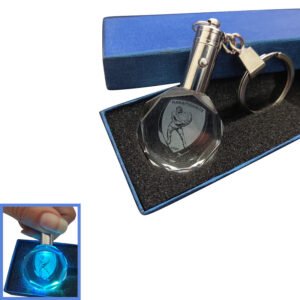 Κρυστάλλινο 3D Led Μπρελόκ Με Λογότυπο Ομάδων - Παναιτωλικός ΓΦΣ , With LED