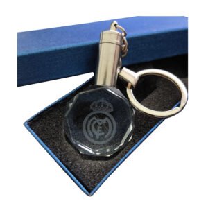 Κρυστάλλινο 3D Led Μπρελόκ Με Λογότυπο Ομάδων - Real Madrid , Without LED