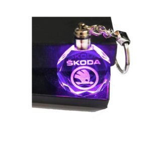 3D Led Μπρελόκ Κρύσταλλο με Λογότυπο Αυτοκινήτου & Μοτοσυκλετών - Skoda