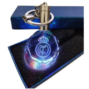 Κρυστάλλινο 3D Led Μπρελόκ Με Λογότυπο Ομάδων - Real Madrid , With LED