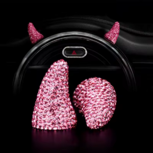 Διακοσμητικά Κερατάκια Με Στρας Για Κοντέρ Αυτοκινήτου – [3 Χρώματα] - Pink