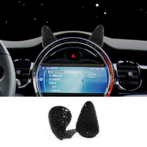 Διακοσμητικά Κερατάκια Με Στρας Για Κοντέρ Αυτοκινήτου – [3 Χρώματα] - Black