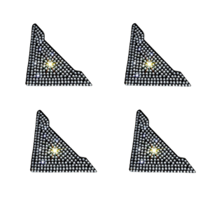 Γωνιακό Αυτοκόλλητο Πόρτας Αυτοκινήτου Με Στρας – [6 Χρώματα] - Silver