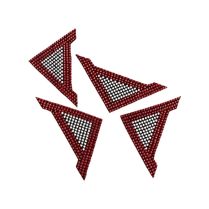 Γωνιακό Αυτοκόλλητο Πόρτας Αυτοκινήτου Με Στρας – [6 Χρώματα] - Silver With Red Border