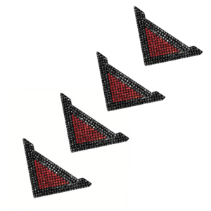 Γωνιακό Αυτοκόλλητο Πόρτας Αυτοκινήτου Με Στρας – [6 Χρώματα] - Red With Black Border