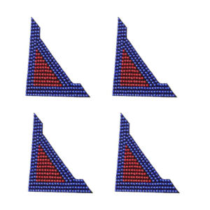 Γωνιακό Αυτοκόλλητο Πόρτας Αυτοκινήτου Με Στρας – [6 Χρώματα] - Red With Blue Border