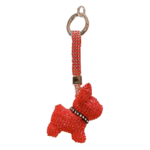 Μπρελόκ Σε Σχήμα Σκυλάκι Με Στρας – [9 Χρώματα] - Red