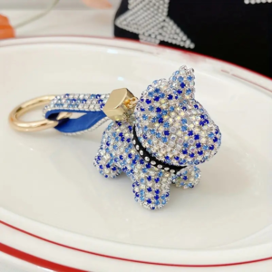 Μπρελόκ Σε Σχήμα Σκυλάκι Με Στρας – [9 Χρώματα] - Blue