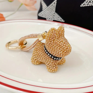 Μπρελόκ Σε Σχήμα Σκυλάκι Με Στρας – [9 Χρώματα] - Gold