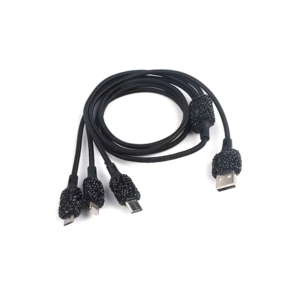 Καλώδιο Φόρτισης Πολλαπλών Θυρών Με Στρας – [2 Χρώματα] - Black