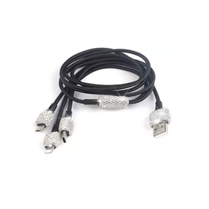 Καλώδιο Φόρτισης Πολλαπλών Θυρών Με Στρας – [2 Χρώματα] - Silver