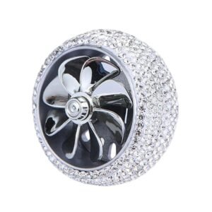 Αρωματικό Αυτοκινήτου Με Ανεμιστηράκι & Στρας – [Λευκό Χρώμα]