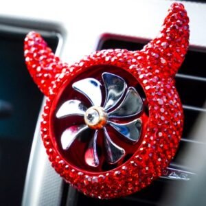 Αρωματικό Αυτοκινήτου Με Κερατάκια & Ανεμιστηράκι – [2 Χρώματα] - Red