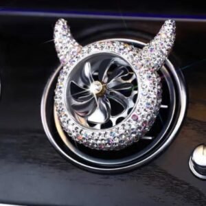 Αρωματικό Αυτοκινήτου Με Κερατάκια & Ανεμιστηράκι – [2 Χρώματα] - Silver