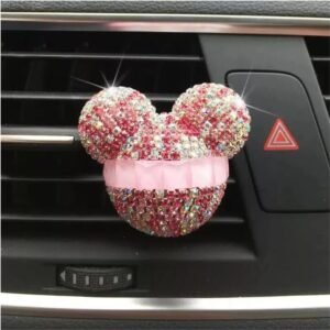 Αρωματικό Αυτοκινήτου Σε Σχέδιο Αρκουδάκι Με Στρας – [3 Χρώματα] - Pink