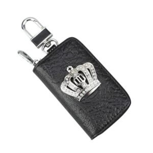 Δερμάτινη Κλειδοθήκη Με Σχέδιο Κορώνα – [2 Χρώμα] - Black