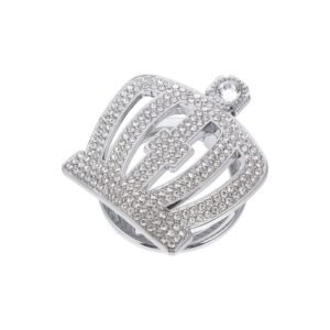 Διακοσμητικό Καπάκι Start/Stop Στέμμα Με Στρας – [3 Χρώματα] - Silver