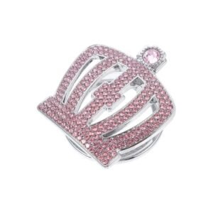 Διακοσμητικό Καπάκι Start/Stop Στέμμα Με Στρας – [3 Χρώματα] - Pink