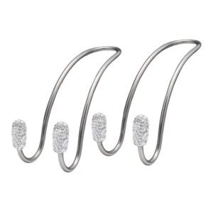 Γάντζοι Πλάτης Καθισμάτων Αυτοκινήτου Με Στρας – [3 Χρώματα] - Silver