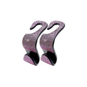 Γάντζοι Πλάτης Καθισμάτων Αυτοκινήτου Με Στρας – [4 Χρώματα] - Pink