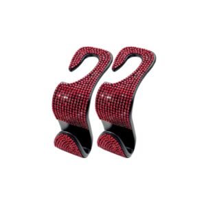 Γάντζοι Πλάτης Καθισμάτων Αυτοκινήτου Με Στρας – [4 Χρώματα] - Red