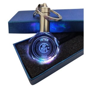 Κρυστάλλινο 3D Led Μπρελόκ Με Λογότυπο Ομάδων - Inter , With LED