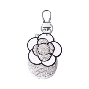 Κλειδοθήκη Με Στρας & Διακοσμητικό Λουλούδι – [2 Χρώμα] - White