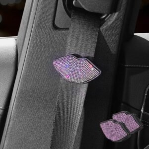 Κλιπ Ζώνης Αυτοκινήτου Σε Σχήμα Χείλη Με Στρας – [3 Χρώματα] - Pink