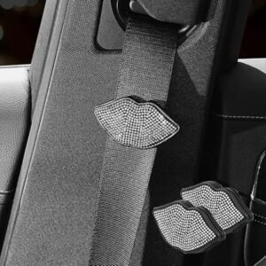 Κλιπ Ζώνης Αυτοκινήτου Σε Σχήμα Χείλη Με Στρας – [3 Χρώματα] - Silver