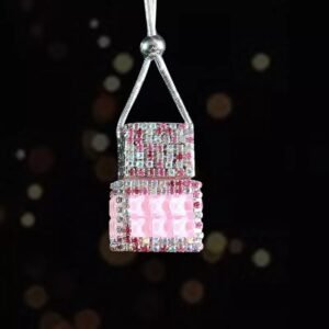 Κρεμαστό Αρωματικό Αυτοκινήτου Με Στρας – [7 Χρώματα] - Pink