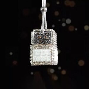 Κρεμαστό Αρωματικό Αυτοκινήτου Με Στρας – [7 Χρώματα] - White