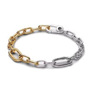 Βραχιόλι αλυσίδα (δέχεται charms) ασημί- χρυσό ασήμι 925
